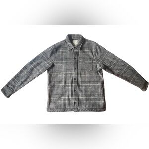 Hollister Black and Cream Plaid Jacket